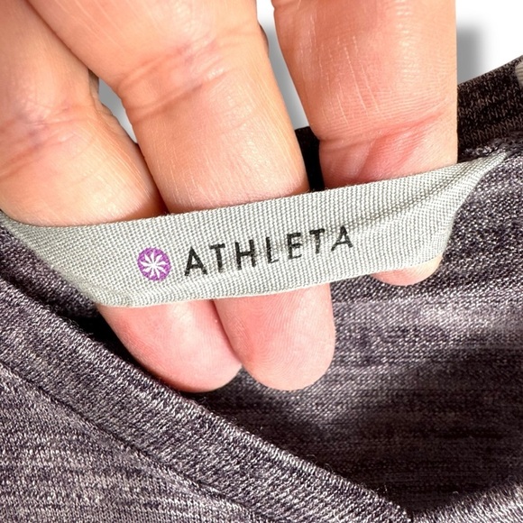 4 for $40 SALE! Athleta Siro Twist Light Surplice Top, Heather Grey, Size L - Picture 4 of 10